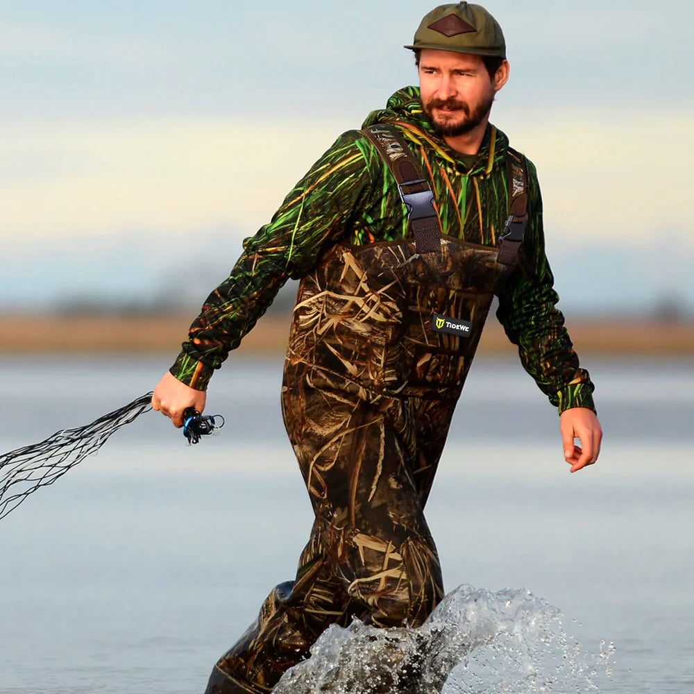 Men's 3mm Neoprene Hunting Fishing Wading Jacket Realtree Max 5