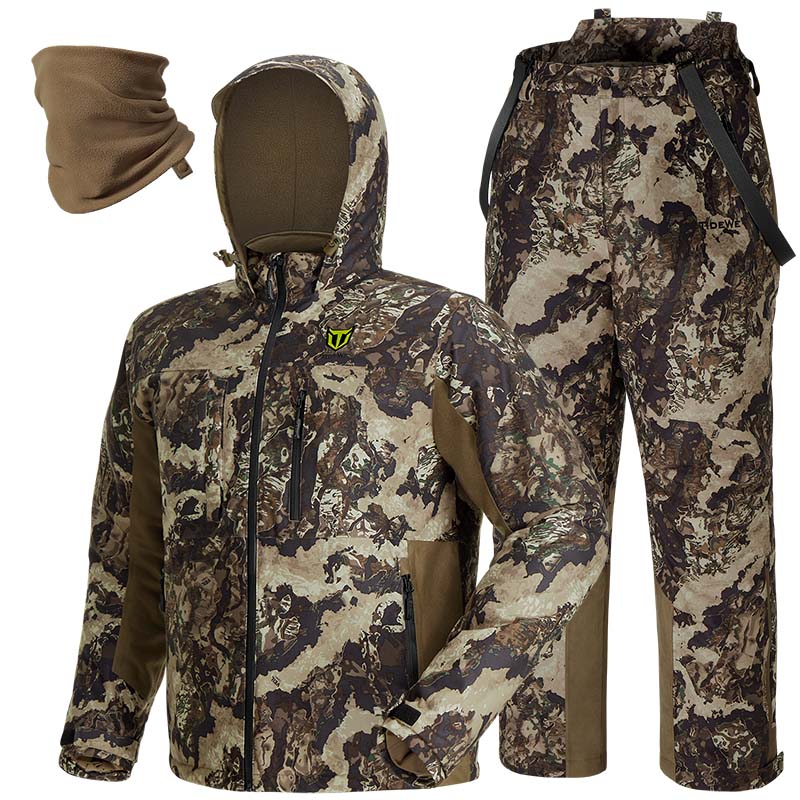 Camo Heated Hunting Pants for Men with Battery Pack - M / Black - TideWe