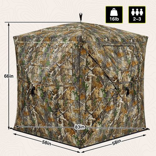 Amazing Offer VisST See - Through Pop - Up Ground Blinds with Silent Magnetic Door - TideWe