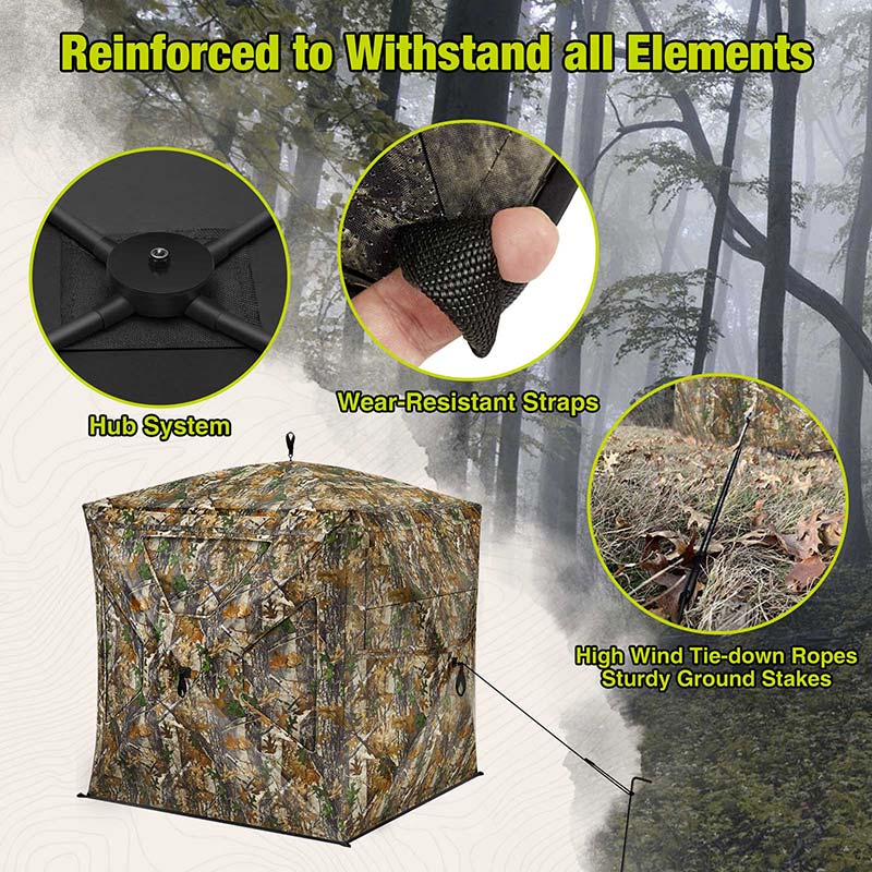 Amazing Offer VisST See - Through Pop - Up Ground Blinds with Silent Magnetic Door - TideWe