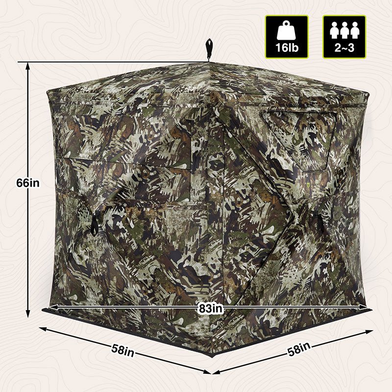 Amazing Offer VisST See - Through Pop - Up Ground Blinds with Silent Magnetic Door - TideWe