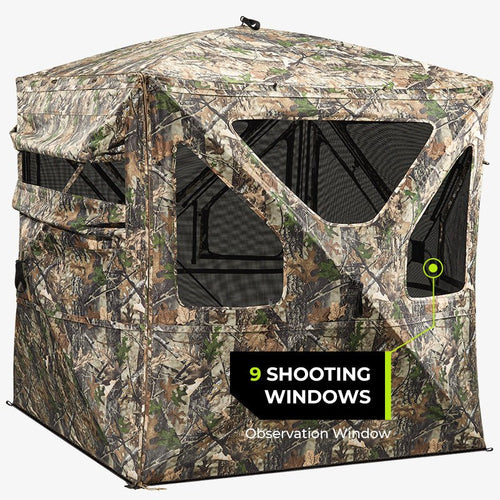 TIDEWE hunting blind for archery with nine shooting windows and observation window.